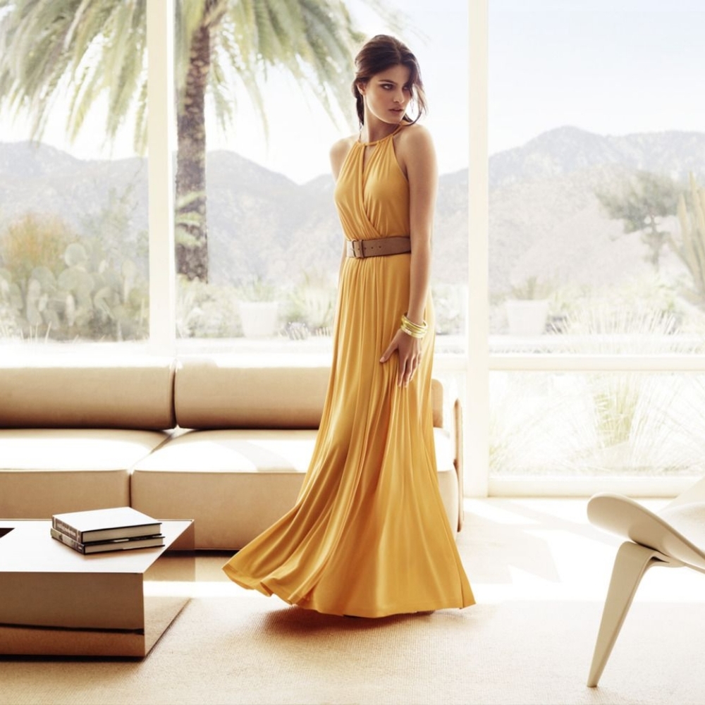 Ann Taylor Mustard Yellow Goddess lined Dress New with Tags (Sm)